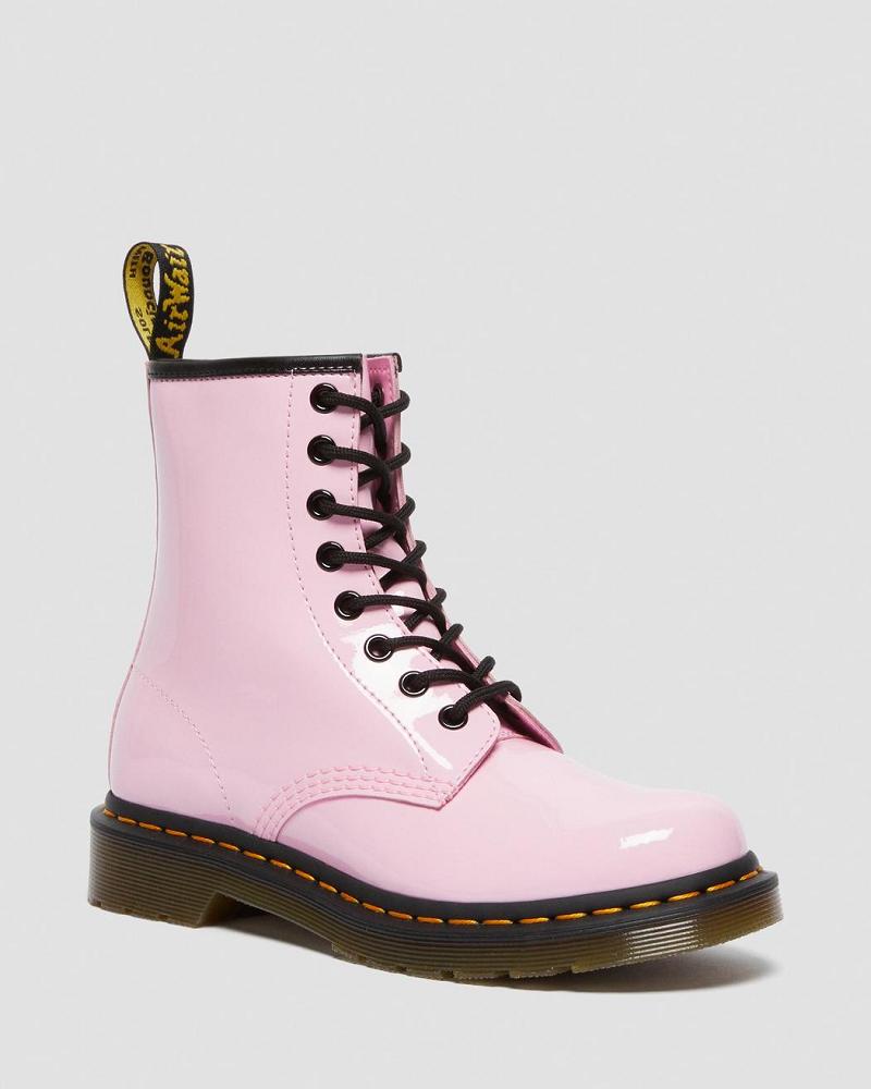 Dr Martens 1460 Lak Leren Veterlaarzen Dames Roze | NL 582EBC